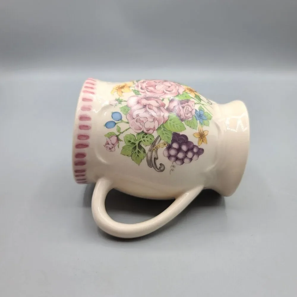 Himark Ceramic Floral Fruit Coffee Tea Mugs Vintage Set Of 2